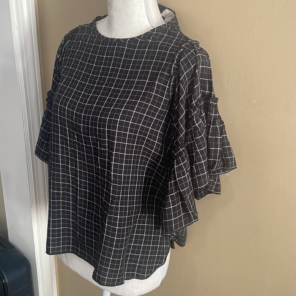 Loft Double Ruffle Top - Picture 2 of 9